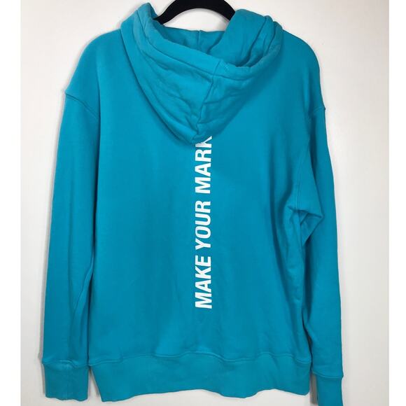 Peloton Downtown Oversized Sweatshirt Hoodie Turquoise Make Your Mark Small - Picture 1 of 8